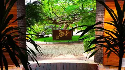 Um jardim no exterior de Long Beach