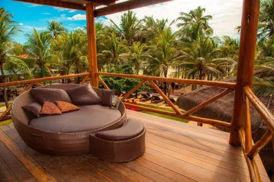 Uma área de estar em Duro Beach Hotel
