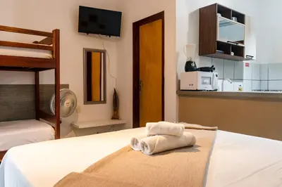Uma cama ou camas num quarto em Sunset Jeri Flat ate 3x