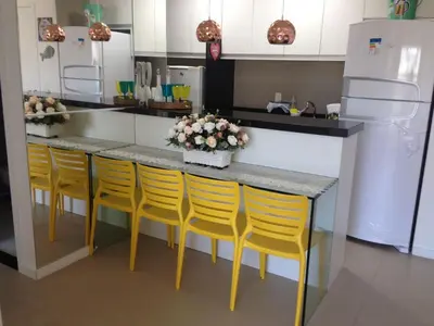 A cozinha ou kitchenette de Apartamento com vista pro mar - Beach Way
