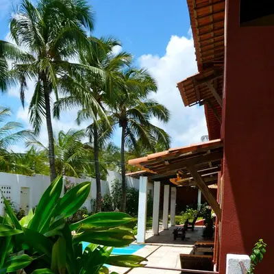 Um jardim no exterior de Casa Cohiba