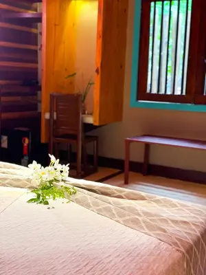 Uma cama ou camas num quarto em Canoé Brasil