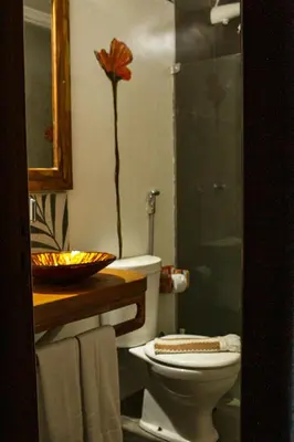 Uma casa de banho em Hotel de Charme Castelinho
