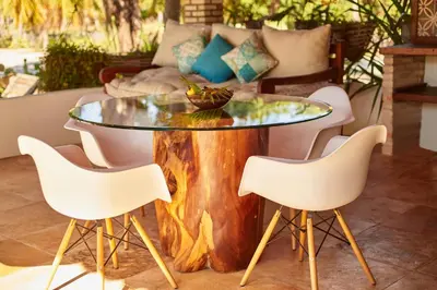 Uma área de estar em Refugios Parajuru - Chalet la Garagem