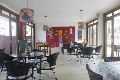 Uma área de estar em Apartamento no Taiba Beach Resort