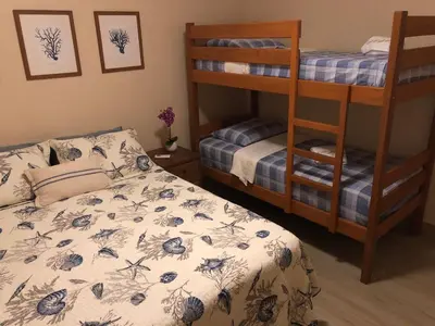 Uma cama ou camas num quarto em Apartamento no centro da vila de Jericoacoara