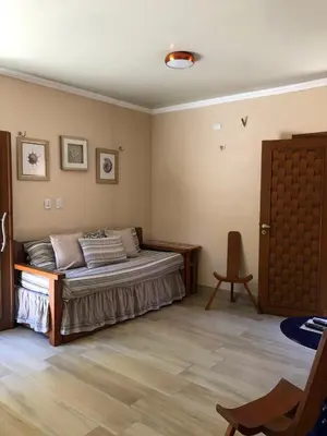 Uma cama ou camas num quarto em Apartamento no centro da vila de Jericoacoara