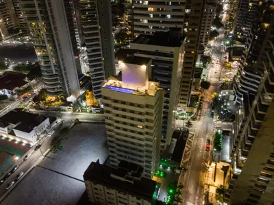 Uma vista geral de Fortaleza ou a vista da cidade a partir do hotel