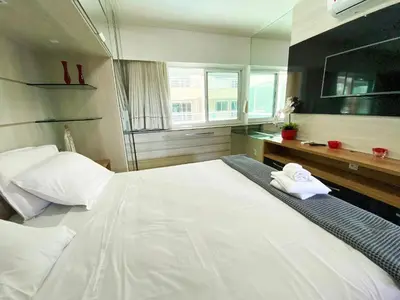 Uma cama ou camas num quarto em Apartamento Completo no Beach Place Cumbuco - Apto Luxo