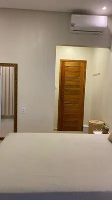 Uma cama ou camas num quarto em Beach Chalet Preá