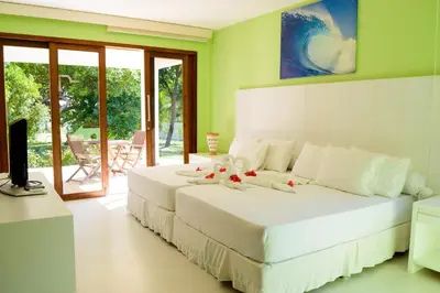 Uma cama ou camas num quarto em Refúgios Parajuru