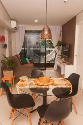 Uma área de estar em LANDSCAPE SOLAR - Beira Mar de Fortaleza