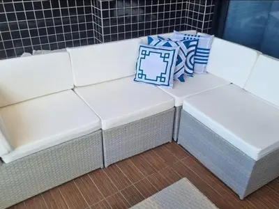 Uma área de estar em Apartamento de Luxo Landscape Beira Mar Platinum