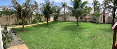 Um jardim no exterior de Casa do Capitao