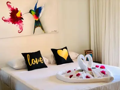 Uma cama ou camas num quarto em Cumbuco Dream Village Luxury Condo