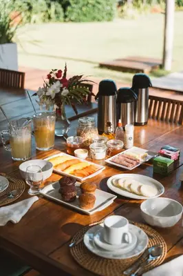 Refeições na casa de férias ou nas proximidades