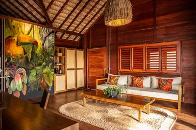 Uma área de estar em Kabana Hotel