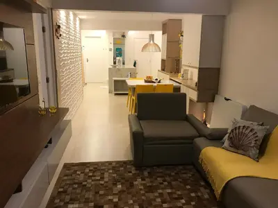 A cozinha ou kitchenette de Apartamento térreo Aquaville