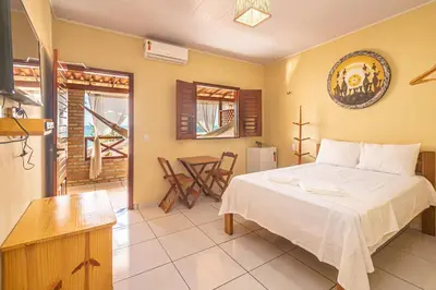 Uma cama ou camas num quarto em Hotel Preá