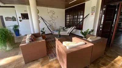 Uma área de estar em Casa na praia, Porto das Dunas, Aquiraz