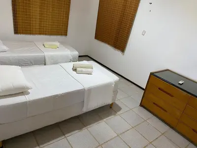 Uma cama ou camas num quarto em Casa na praia, Porto das Dunas, Aquiraz