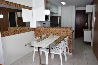 A cozinha ou kitchenette de Grupo Vip Beach Class Fortaleza