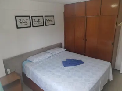 Uma cama ou camas num quarto em Apto privado 4º andar no Edifício residencial Náutico