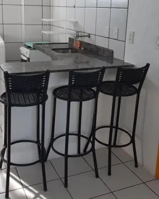 A cozinha ou kitchenette de Apto Vista Beira Mar - Praia do Futuro a 100 mt da Praia