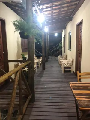 Uma varanda ou terraço em Chalés Pulo do Gato