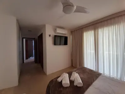 Uma cama ou camas num quarto em Taibá Beach Resort casa térrea ou chalet enteiro