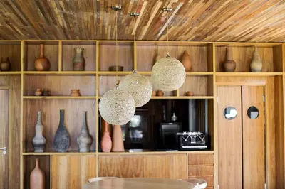 A cozinha ou kitchenette de Makena Hotel
