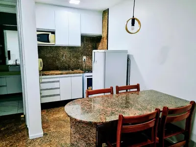 A cozinha ou kitchenette de Flats Mar Atlântico Residence