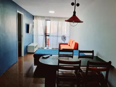 Uma área de estar em Flats Mar Atlântico Residence