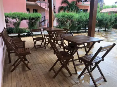 Um pátio ou outra área exterior em Apartamento Villa do Porto, a 300 metros do Beach Park