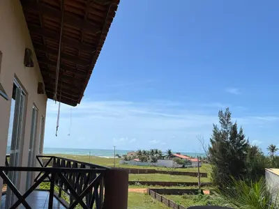 Uma varanda ou terraço em Flat Praia da Taíba - com vista Mar