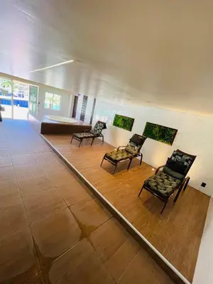 Uma área de estar em JJ ALUGUÉIS TEMPORADA VG FUN PRAIA APT 2 QUARTOS ao lado do hotel Vila Galé
