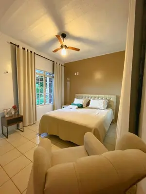 Uma cama ou camas num quarto em Pousada Estância Monte Horebe