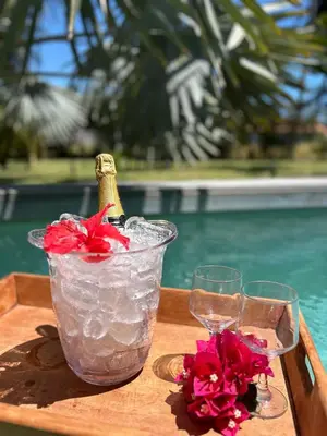 Bebidas em Tiki Pool's Bungalows