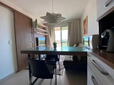 A cozinha ou kitchenette de VG FUN varanda para o mar