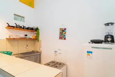 A cozinha ou kitchenette de Vila Davi Jeri - Flats e Casa