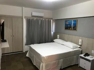 Uma cama ou camas num quarto em 503 Flat mobiliado Praia de Iracema