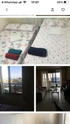 Uma cama ou camas num quarto em Novo ideal para famílias e casais de frente para o mar