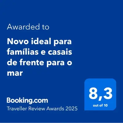 Novo ideal para famílias e casais de frente para o mar
