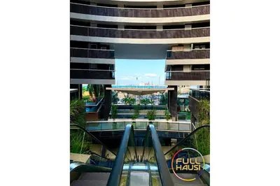 Uma varanda ou terraço em Landscape Flat Charmoso Condomínio na Beira Mar