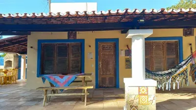 Uma varanda ou terraço em Chalé Aroeira Taiba