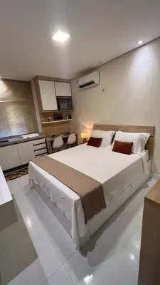 Uma cama ou camas num quarto em Suíte ACONCHEGO no Villa do porto a 300m do Beach Park e a 5 minutos a pé da praia