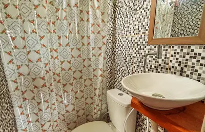 Uma casa de banho em Vila Vintém Chalés