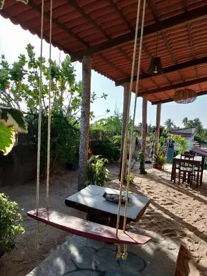 Um pátio ou outra área exterior em Vila Vintém Chalés