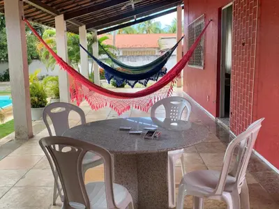 Uma varanda ou terraço em CASA LAGOA DO BANANA/CUMBUCO