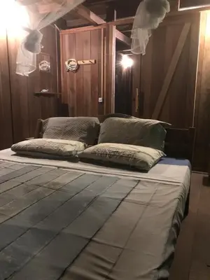 Uma cama ou camas num quarto em Casa tartaruga